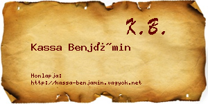 Kassa Benjámin névjegykártya